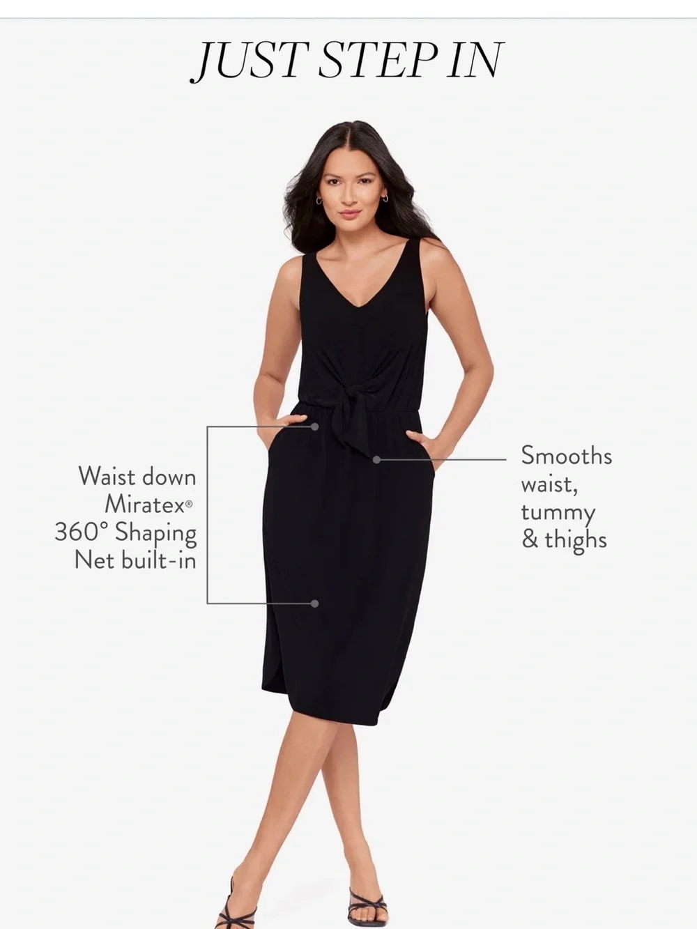 Miraclesuit tali shaping dress size small in black nwt